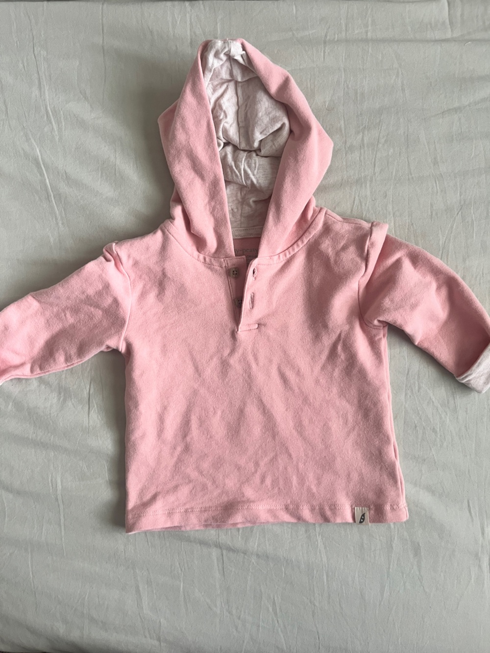 Easy Peasy Organic Cotton Pink Hooded Pullover Top